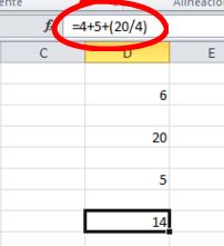 Operaciones en una Celda - Suma, Multiplicación, División y combinadas