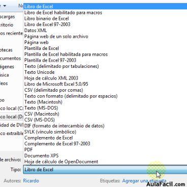 Archivo Guardar en excel