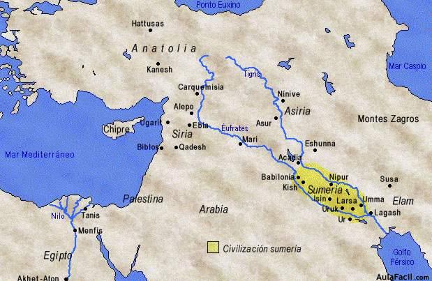 mapa sumerios